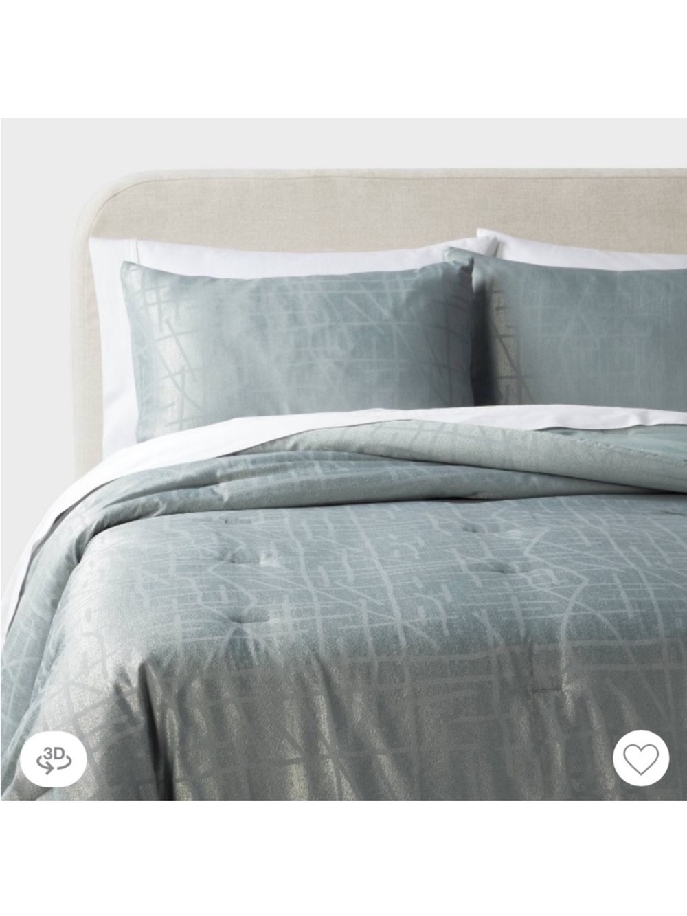 Threshold King Luxe Jaquard Light Teal Comforter & Sham Set